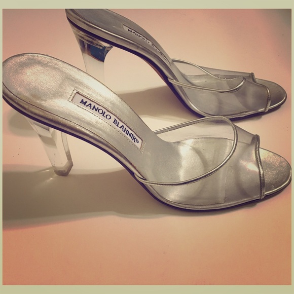 manolo blahnik clear strap sandal